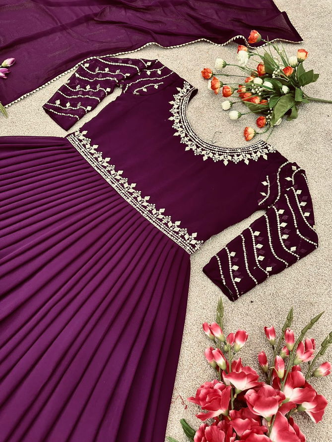 745 Fancy Wedding Wear Dupatta With Gown Catalog